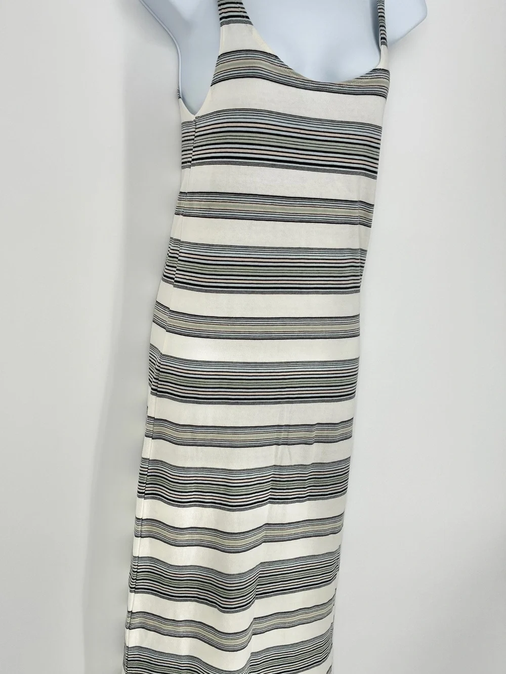 Hurley Striped Cotton Knit Scoop Neck Maxi Dress XS